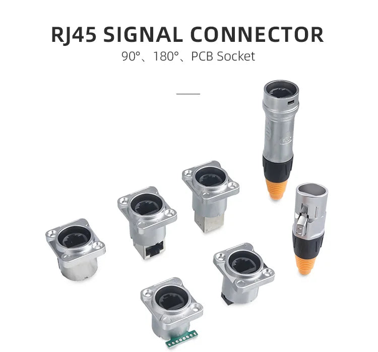 YT IP67 Waterproof CAT5E CAT6 Ethernet RJ45 8P8C Metal PC Male Ethercon Plug Socket Circular Signal Cable Connector 10PCS