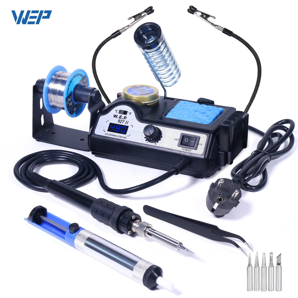 WEP 927-II 2 Helping Hands Electric Soldering Iron Station Digital Display 60W Soldering iron Kit Temperature Adjust Welding Too