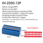 1Pc Wire Electrical Cable Connectors Plug-in Terminal Block PTFIX 2.5mm² Splitter Spliceable DIN-Rail Mounting Junction Box Tool