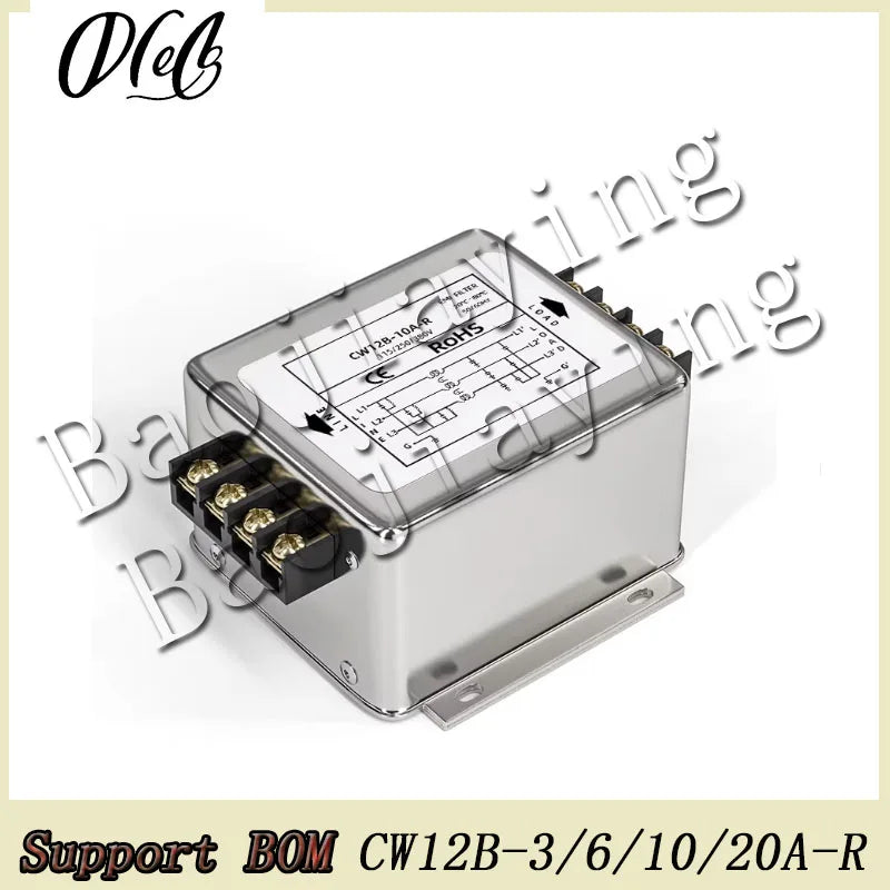 Three phase power filter frequency converter EMI servo purifier CW12B-3/6/10/20/30/40/50/60A-R AC 380V