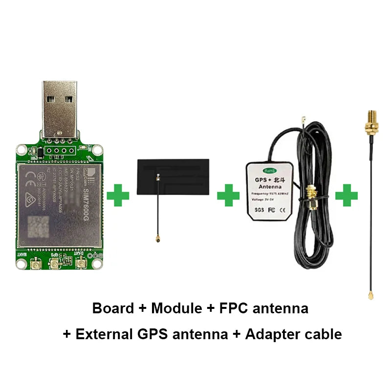 SIMcom SIM7600 USB Dongle SIM7600G SIM7600E SIM7600SA 4G LTE CAT1 Module Support GNSS IOT Module Breakout Kit With Antenna