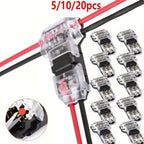 T1 T2 Quick-Connect Snap-In Terminals, No Welding No Stripping Automatic Wire Connectors, Professional Electrical Cable Accessor