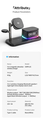 Super Fast QI2.2 25W Magnetic Wireless Charger Station For Galaxy S25/S26 iPhone 17 16 Pro Max Apple& Galaxy Watch Airpods Buds