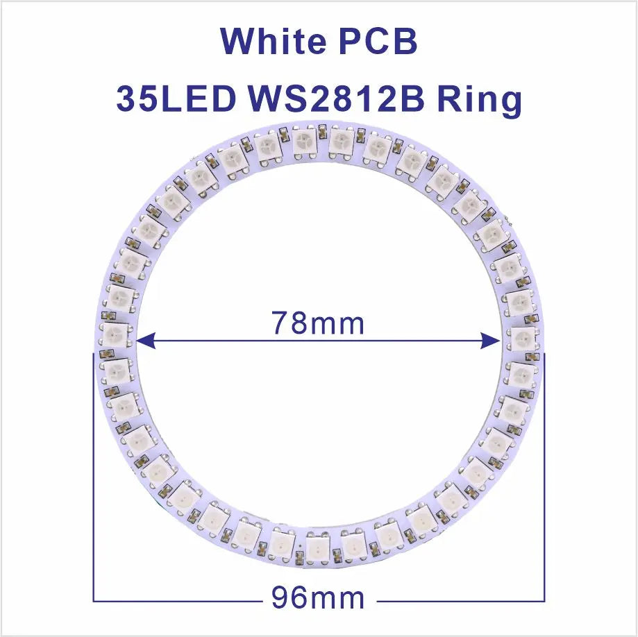 DC5V WS2812B Pixel Ring LED Panel Light Individual 8/16/24/35/45/128 LED Addressable WS2812 IC 5050 RGB LED Ring Module