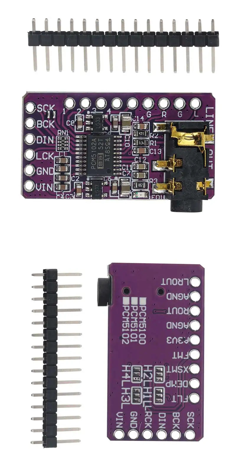 1-20PCS Interface I2S PCM5102A DAC Decoder GY-PCM5102 I2S Player Module For Raspberry Pi pHAT Format Board Digital Audio Board