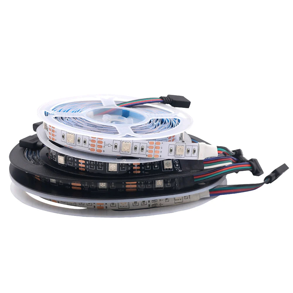 5V LED Strip Lights RGB 5050 3AA Battery Powered Flexible LED Light Strip with Remote Control for TV Backlight Bars Cabinets