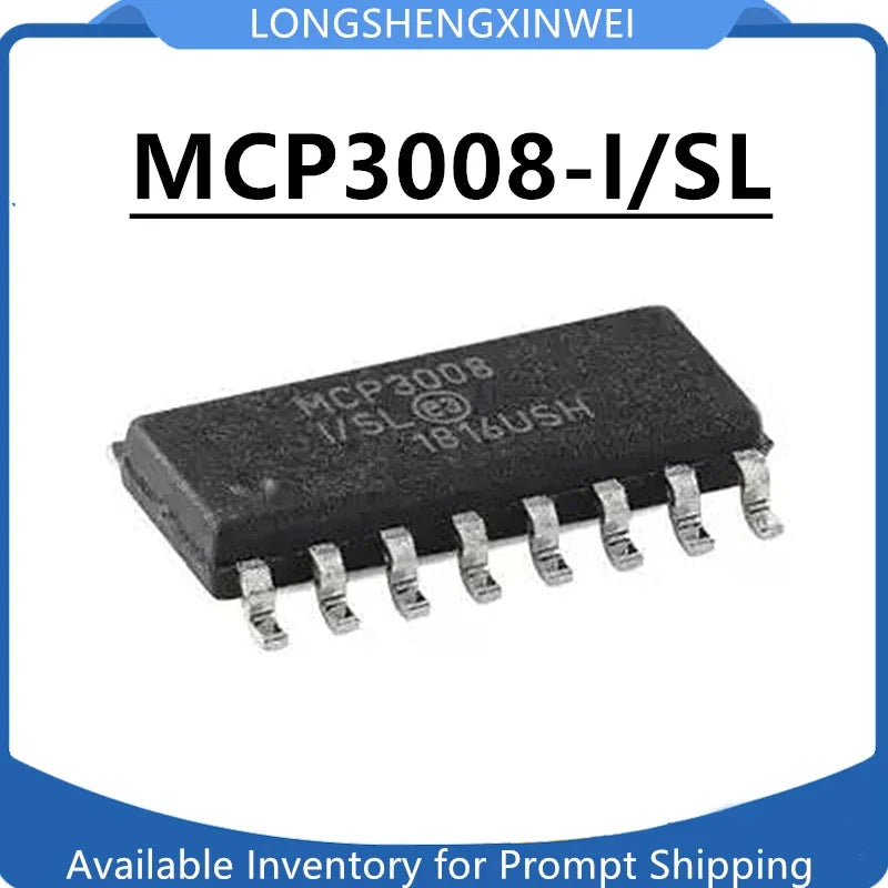 5PCS New MCP3008-I/SL MCP3008 SOP16 SPI IC
