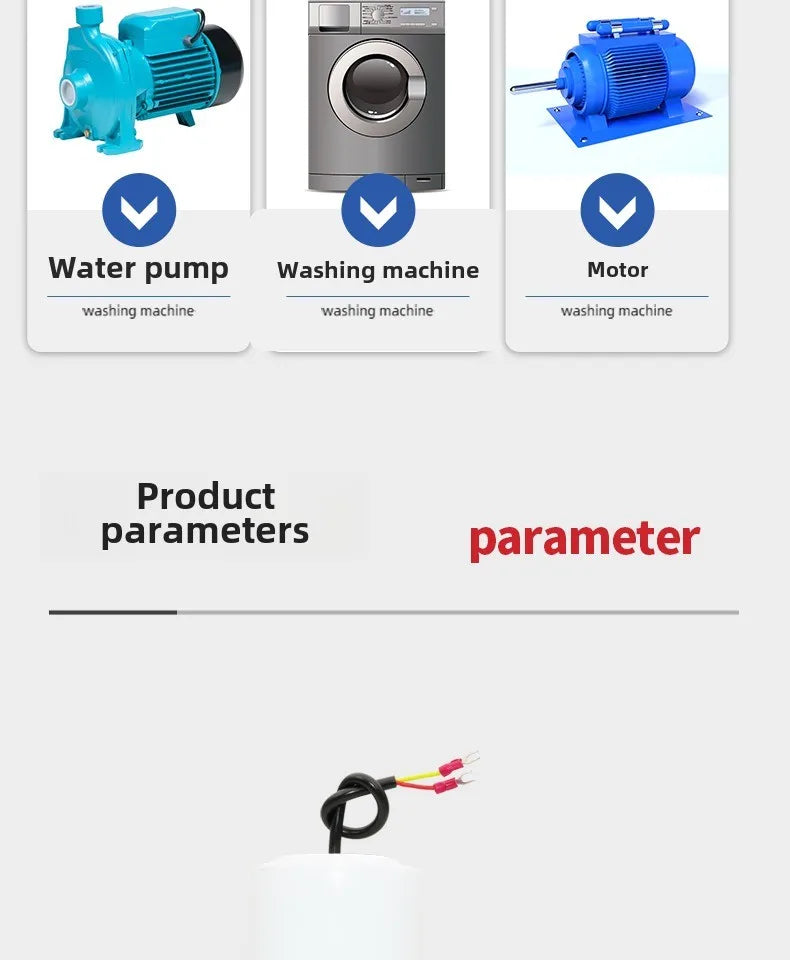 CBB60 start-up working capacitor 120UF 450V air pump air pressure car washing machine capacitor