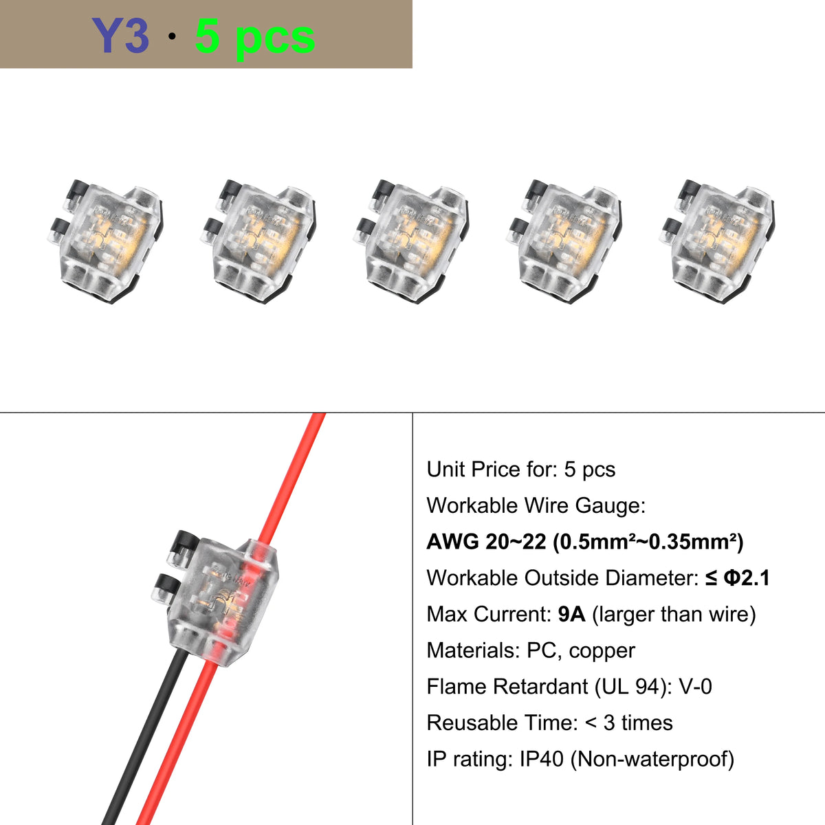 Cable Terminal Electric Wire Connector Clamp Block Quick Splice Scotch Lock Crimp for LED Car Wiring Joint Kit Tool Accessories