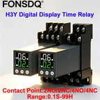 Dual Digital Timer Relay H3Y Cycle Time Control Power On Delay Timer DC12V DC24V AC220V 8Pin 14Pin with Socket Base
