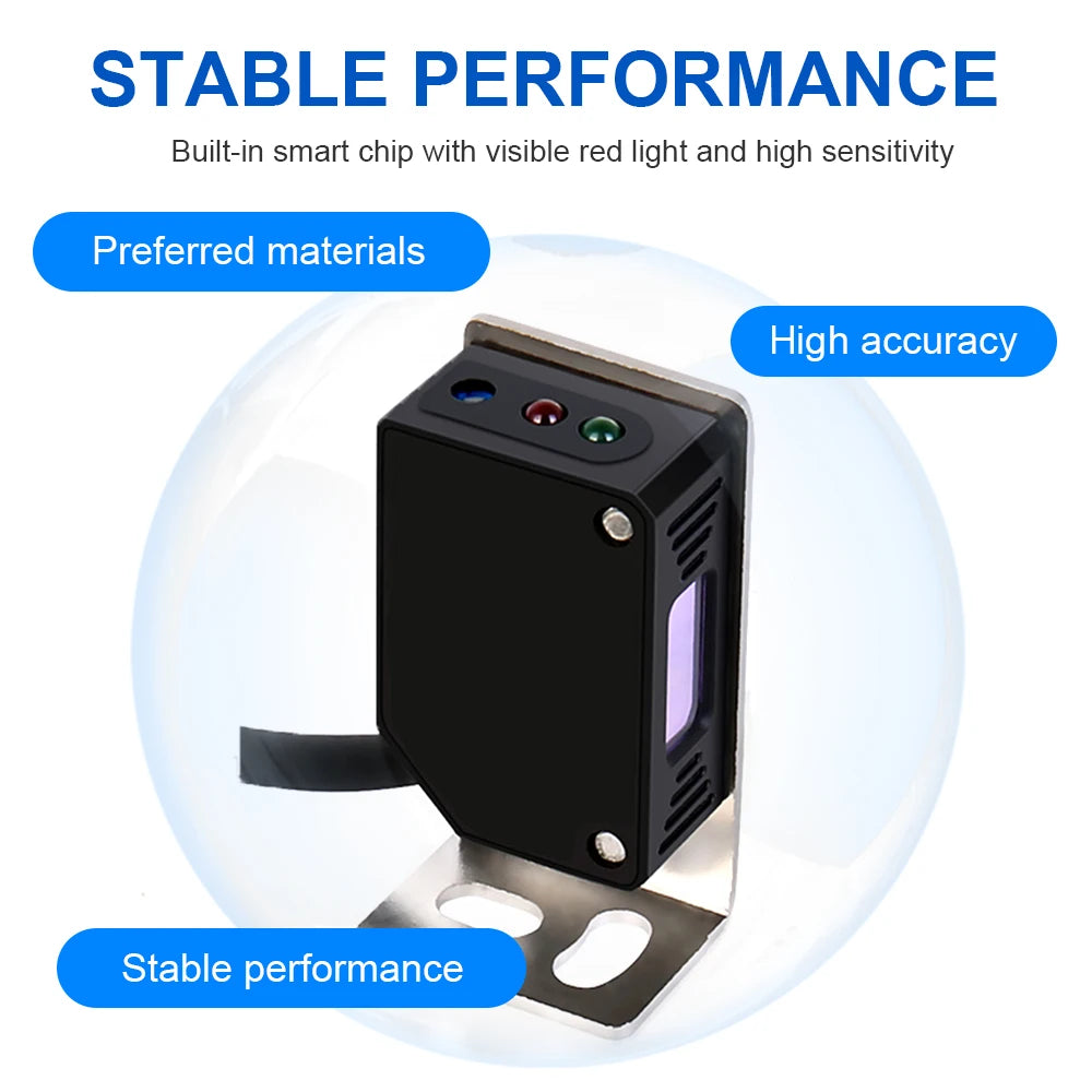 Square Laser Sensor 35cm Adjustable NPN PNP Mirror Lens Diffuse Optical Infrared Photo Cell Proximity Switches E3Z-LAS