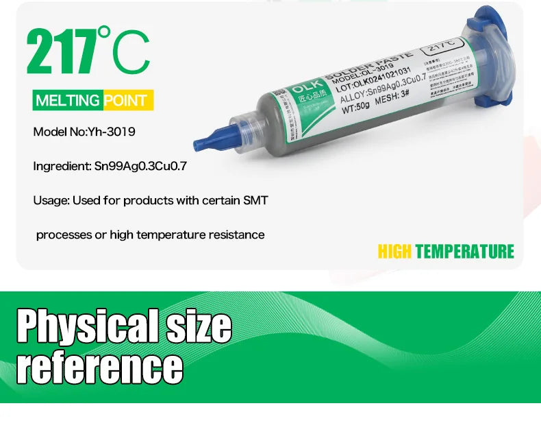 OLK Sn63Pb37 Solder Paste, Flux,Sn99.3cu0.7 Lead-Free Solder Paste Free Cleaning Is Widely Used In All Kinds Of Soldering