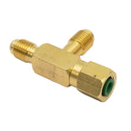 T Type Adapter 1/4inch Female SAE External Thread Tee Adapter SAE Flare Add Gauge Deep Vacuum Pump/Manifold Set Connector