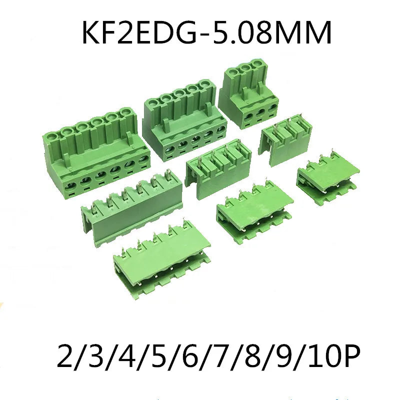 5Pairs 5.08mm Terminal Block 2/3/4/5/6/7/8/9/10/12P Screw Plug-in PCB Terminal Block Open Pin Male/Female Pluggable Connector
