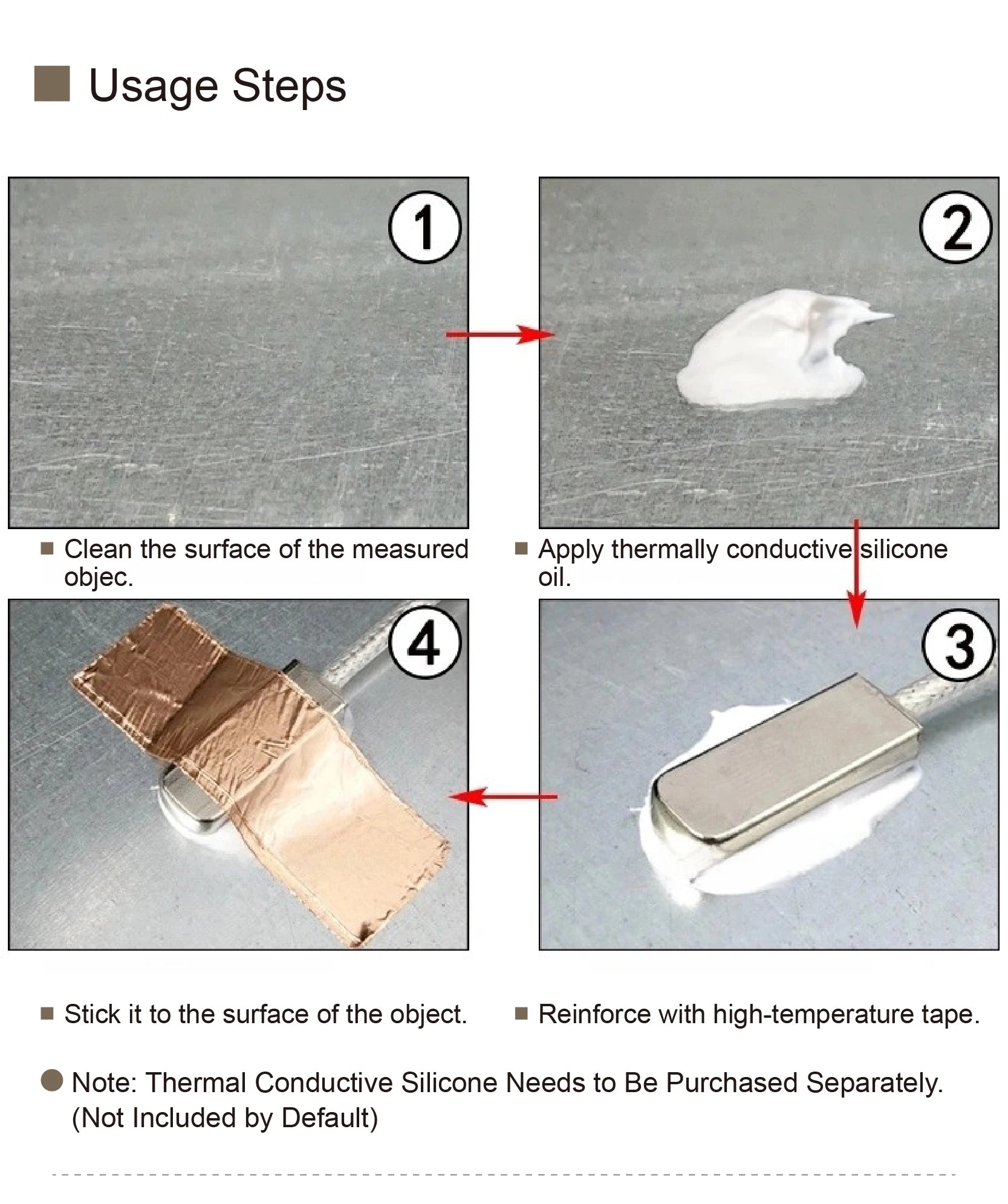 Adhesive RTD Stick-on Temperature Sensor Surface Mount RTD Pasted Type Surface End RTD Self-Adhesive RTD
