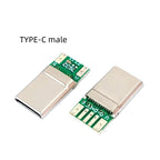 USB TYPE-C 24P Male Headband Fast Charging C TO C Data Charging Cable DIY Repair and Repair 5pin with CC Solder Pad Connector