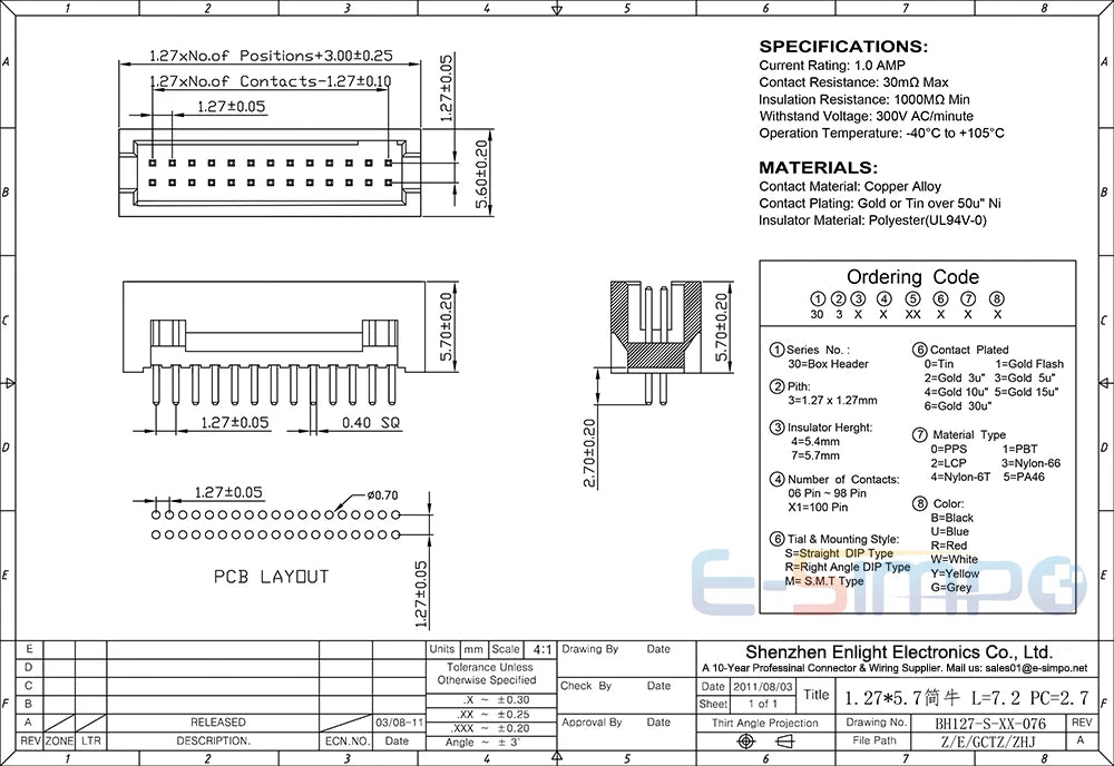 10pcs DC3 1.27/2.0/2.54mm DIP Straight RA Right Angle SMT Double Row 6/8/10/20/30/40/50P ISP Male Pin IDC JTAG Socket Box Header