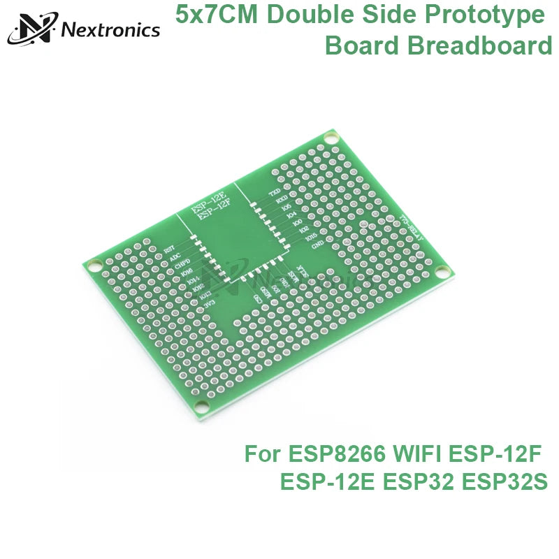 1/3/5/10PCS 5x7CM Double Sided Prototype PCB Board Protoshield for ESP8266 ESP-12F ESP-12E ESP32 ESP32S Arduino