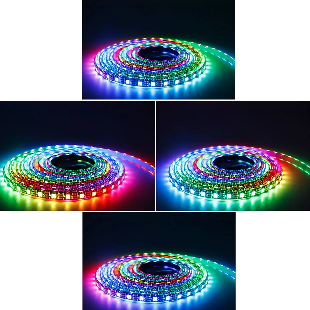 WS2812B DC5V Individually Addressable Led Strip 30/60/74/96/144leds/m WS2812 5050 RGBIC Smart Pixels Led Light IP30/65/67 DC5V
