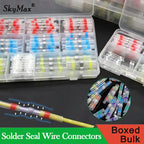 10 ~ 500pcs Solder Seal  Wire Connectors Kit Heat Shrink Butt Crimp Terminals Waterproof Electrical Cable Splice Connector