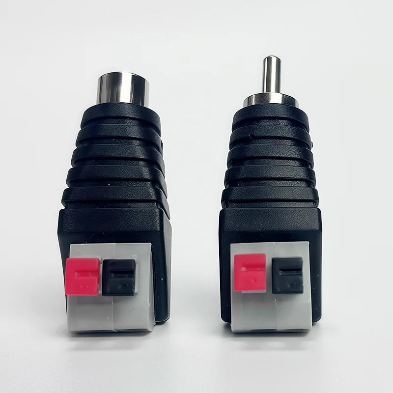 4/10/40 Pcs AV Audio Video Connector with Solderless Crimp - RCA Male/Female to Terminal Block for Speakers & Home Theater