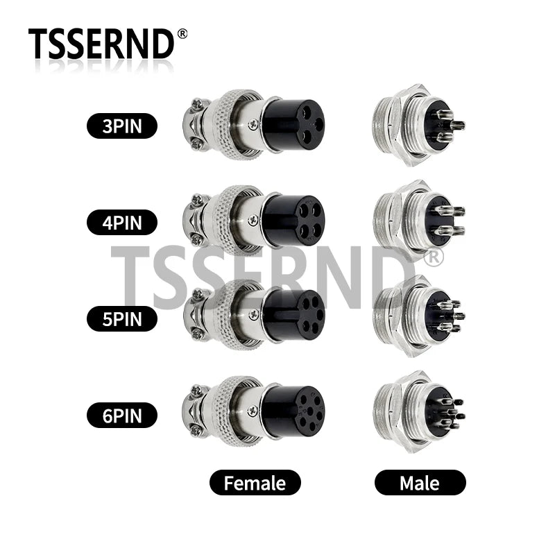 GX12 GX16 GX20 2 3 4 5 6 7 8 9 10 Pin Connector Male Female Butting Wire Cable Circular Aviation Socket Plug
