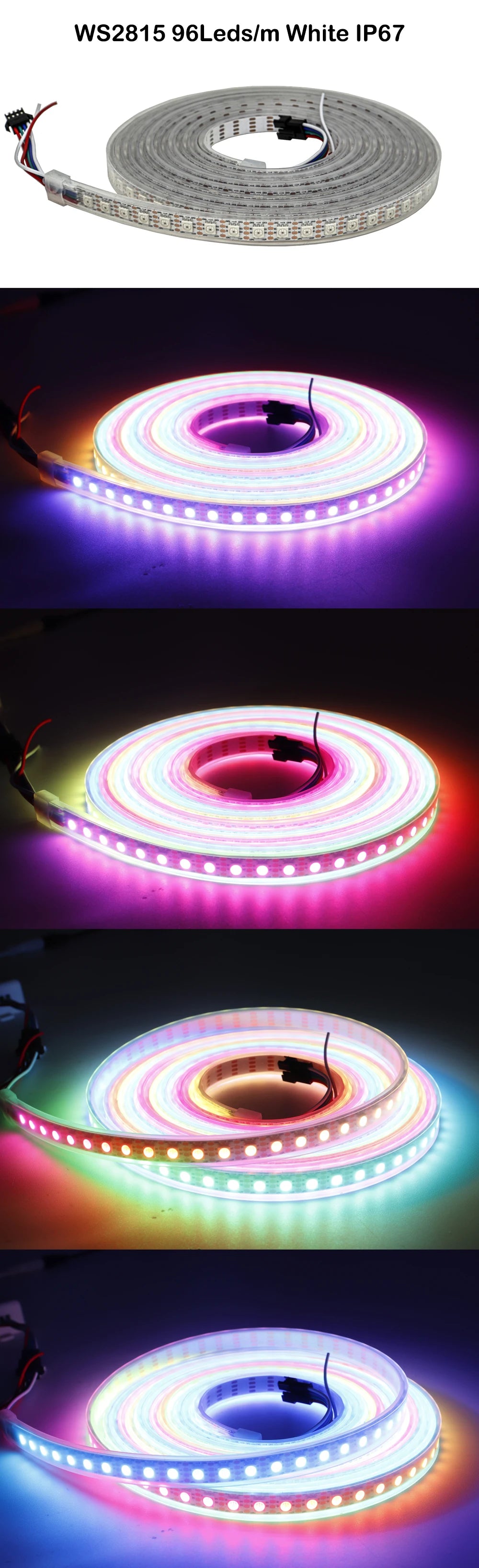 DC12V WS2815 DC5V WS2812B 5050 RGBIC LED Strip WS2812 30/60/74/96/144Leds/Pixels/m Individually Addressable Light IP30/65/67