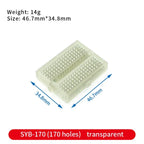 Breadboard 400 700 750 830 Holes MB-102 Solderless PCB Mini Test Board ZY-204 1600pts Prototype Board Jumper Wire Cable DIY Kit