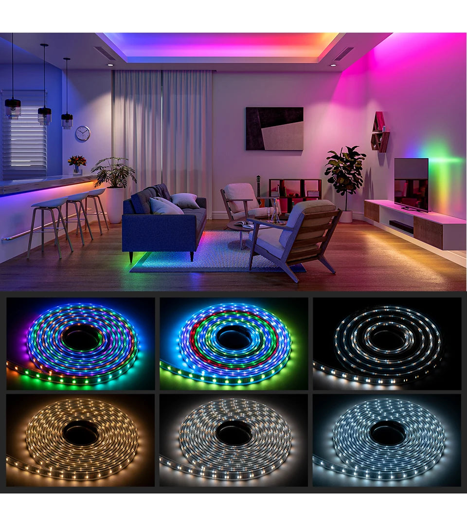 WS2805 SPI RGBCCT Pixel Led Strip 4Pin 60Leds/m IP30 IP65 IP67 Waterproof Addressable Smart Led Lights Strip Black White PCB 24V