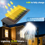 12000W Solar Lights Commercial LED Outdoor Dusk To Dawn Solar Street Lamp Waterproof Backyard Garden Security Lighting IR Sensor
