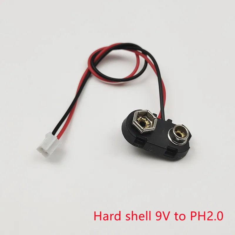 5Pcs 9V Battery Clip to XH2.54 PH2.0 2Pin Terminal Wire 15cm DC Power Adapter Cable Red Black