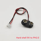 5Pcs 9V Battery Clip to XH2.54 PH2.0 2Pin Terminal Wire 15cm DC Power Adapter Cable Red Black