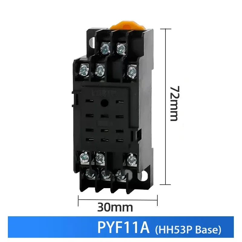 10PCS Miniature Control Small Intermediate Relay With Socket Base AC 110V 220V DC 12V 24V HH52P HH53P HH54P HH62P HH63P HH64P