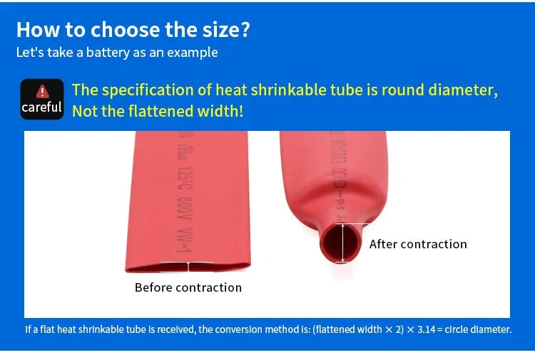 2:1 Heat Shrink Tubing Dia 1 2 3 4 5 6 7 8 9 10 12 14 16 20 25 30 40 50 mm Thermoresistant Sleeve Cable Repair Polyolefin Tube