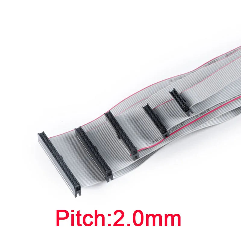 Gray Flat Ribbon Cable 1.27MM 2.0MM 2.54MM Pitch AVR 20cm Data Line Wire FC-6/8/10/12/14/16/20/24/26/30/34/40/50P Pin Connector