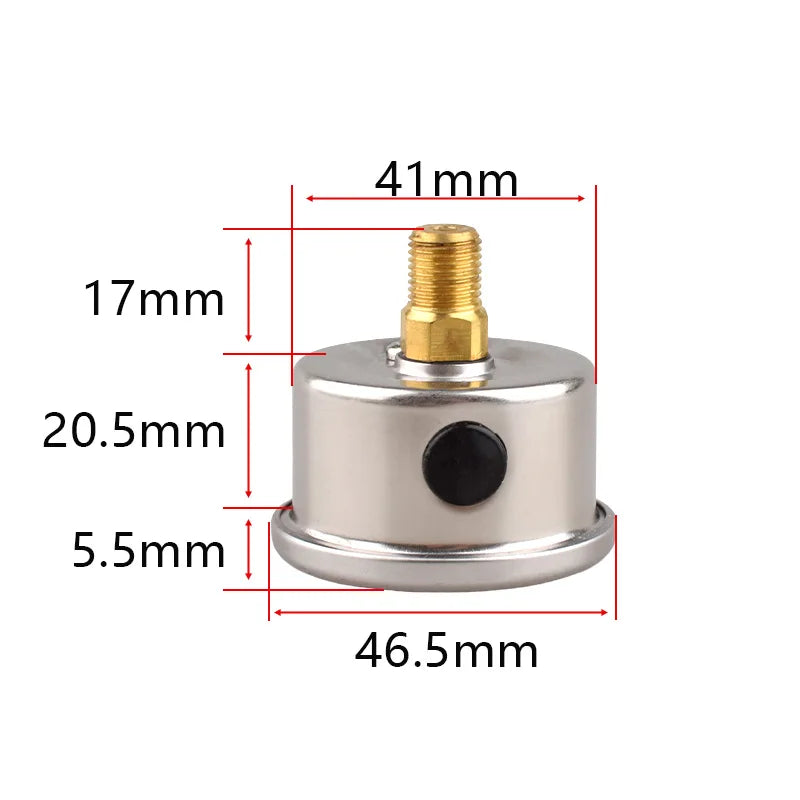 HPA M10*1 400BAR 6000PSI Air Pressure Gauge Stainless Steel Case Brass Thread Gas Manometer For Compressed Soda CO2 Air/Nitrogen