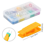 120 Pcs 2A 3A 5A 7.5A 10A 15A 20A 25A 30A 35A Mini Blade Fuse with Fuse Puller and Clear Storage Box for SUV Truck Boat