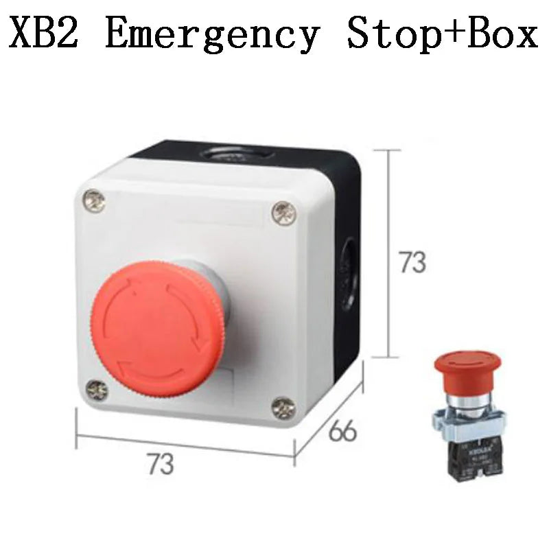 NEW XB2 Metal button switch control box start stop industrial identification symbol self reset circular emergency stop SWITCH