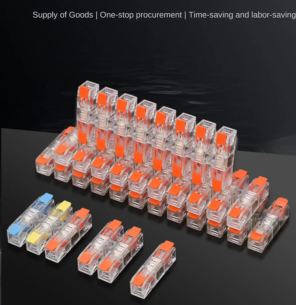 Wiring Terminal Quick Press Type Electrical Docking 2-12 Pin Screw Fixing Compact Wire Connector Push-in Type Terminal Block
