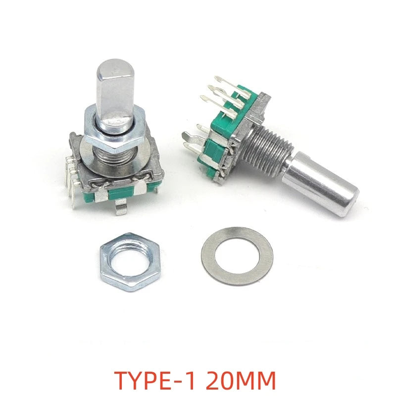 2/10PCSEC11 Rotary Encoder Digital Potentiometer, Plum Blossom, Half Axis, Five-Leg Handle Length 15MM 20MM