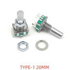 2/10PCSEC11 Rotary Encoder Digital Potentiometer, Plum Blossom, Half Axis, Five-Leg Handle Length 15MM 20MM