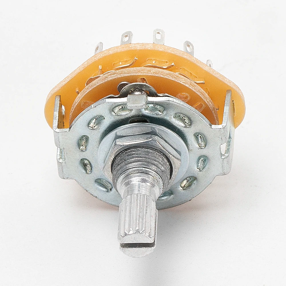 2PCS 20MM Metal Rotary Switch Selector 1P12T/2P6T/3P4T/4P3T M9X0.75 18 Teeth Knurl Shaft With Solder Terminals