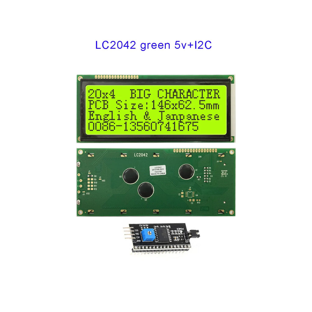 20x4 2004 Big Large Size Character  Lcd Display I2C IIC Blue White Green Size 146x62.5mm 5v LC2042 WH2004L AC204B  SBS02004A0