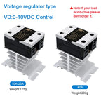 LCTC SSR 0-10V 4-20MA 0-5V Power Voltage Regulator Relay 10A 25A 40A DA AA DD VA Single Phase Solid State Relay With Heat Sink