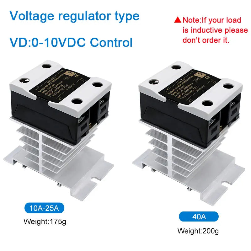 LCTC SSR 0-10V 4-20MA 0-5V Power Voltage Regulator Relay 10A 25A 40A DA AA DD VA Single Phase Solid State Relay With Heat Sink