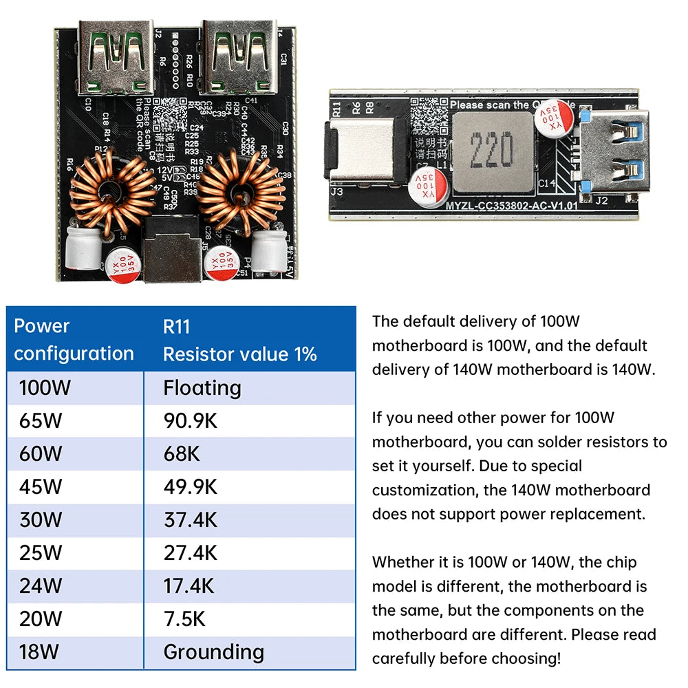 PD140W  /100W Fast Charging Module Full Protocol DIY Motherboard intelligent Desktop Charger supports PD QC AFC FCP VOOC