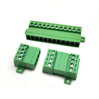 5Sets Solderless Docking Type 15EDG 3.81MM Screw Terminal Block Connector PCB Plug-in Type 15EDGRKC 3.81 Green Terminal Block