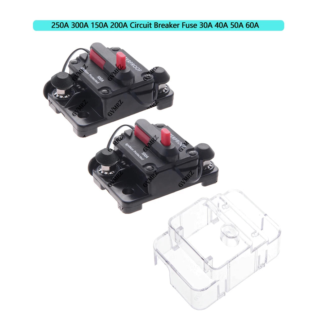 250A 300A Circuit Breaker 30A 40A 50A 60A  AMP Waterproof Boat Car Circuit Breaker  70A 80A 100A 120A Fuse Reset 150A 200A