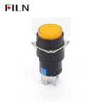 FILN 16mm 5-Unit LED Push Button Switch Momentary Latching Plastic Button 5pins Red Green Blue 12V 24V 220V Industrial Equipment