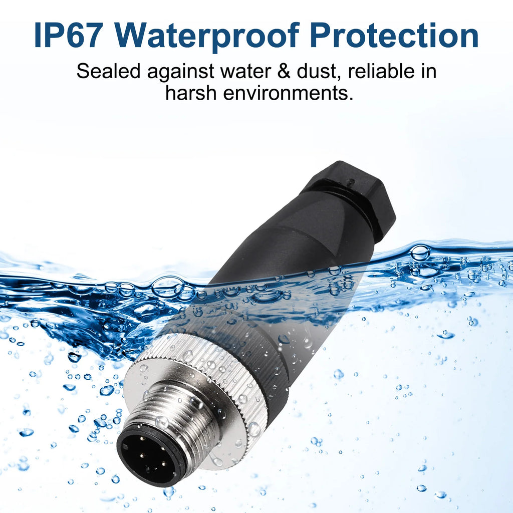 10Pcs 4/5/8 Pin M12 Male/Female Aviation Wire Connector A Code Waterproof IP67 Circular Connector Aviation Plug for Automation